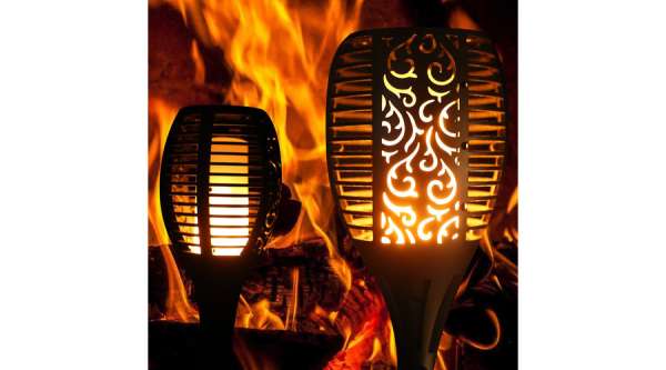 LED kerti láng imitációs  lámpa napelemes meleg fehér láng effekt, IP44