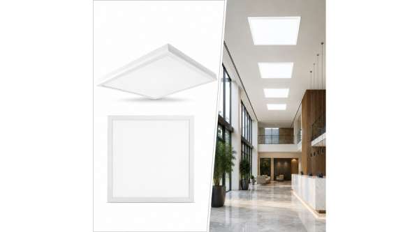LED panel 45W 595×595 mm 4000K 2in1 falon kívüli / beépíthető, természetes fehér