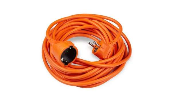 Zelux Hosszabbító 1 utas 20m kábellel 1,5mm2 (narancs színű)
