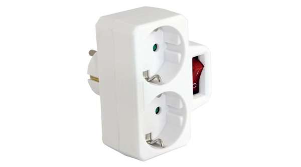 2 utas adapter + kapcsoló, fehér