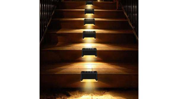 Napelemes szegély lámpa lépcső vagy korlát szélére rögzítheto, vízálló,