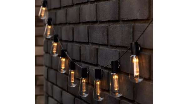 Retró Edison körte izzó forma LED Szolár Napelemes Dekor Lampion 10db 4,7m DS010