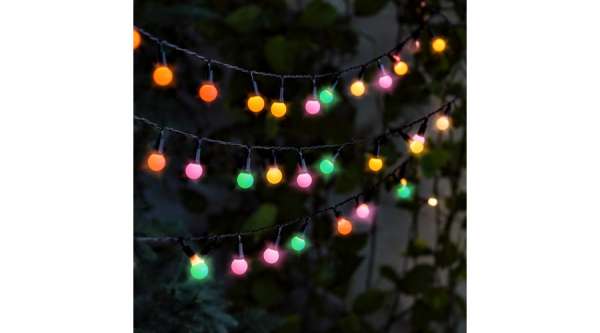 Napelemes kerti lampion LED függeszthető dekor szolár lámpa, 50 led, IP44, 7,9m