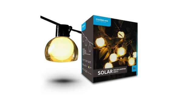 LED szolár Napelemes lampion, kültéri dekorációs világítás, 4,4m IP44 vízállóság