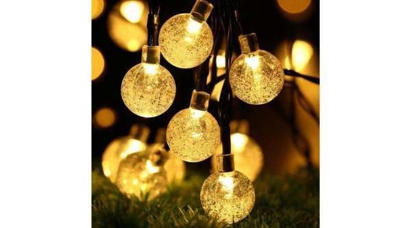 Napelemes Led fényfüzér, esőcsepp, meleg fehér karácsonyi fény, többfunkciós