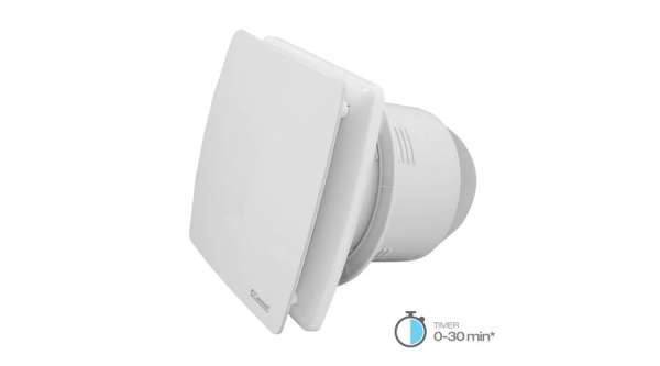 100mm Fürdőszobai Ventilátor 12W, 2200 RPM, Golyóscsapágyas Motor, Időzítő IPX4