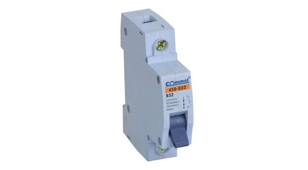 Commel 32A 1P MCB kismegszakító, B karakterisztikával, 6kA, DIN sínre szerelhető