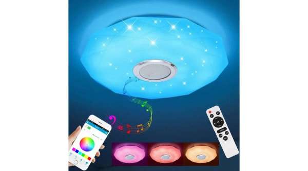 LED lámpa 24W RGB Bluetooth, okos gyémánt mintás lámpa zenével és távírányítóval