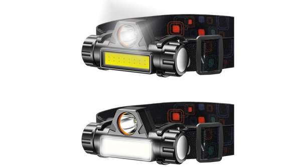 4 az 1-ben fejlámpa mágnessel, COB+CREE LED, USB töltés, 400mAh akkumulátor
