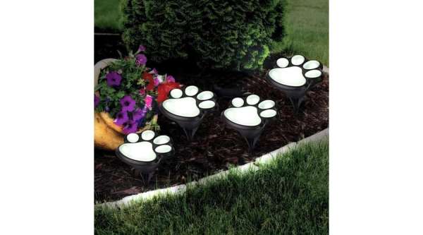 Mancs formájú napelemes kerti lámpa szett - 3 db melegfehér LED, IP65