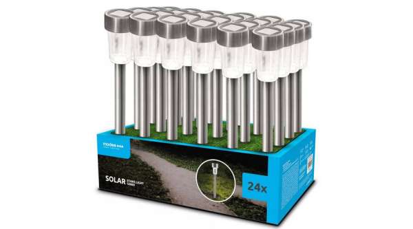 Modee LED szolár kerti leszúrható lámpa inox kivitelben – 31 cm