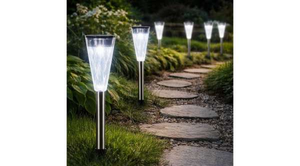 LED Szolár Kerti Leszúrható Lámpa Energiatakarékos Napelemes Világítás 35 cm