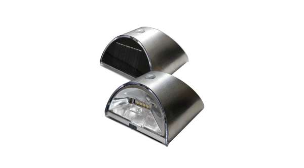 Napelemes LED Kültéri Lámpa Mozgásérzékelővel - 2 db-os szett, Ezüst