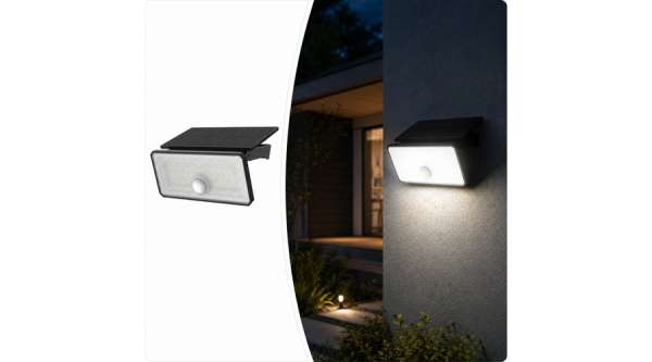 Napelemes LED reflektor mozgásérzékelővel - 500 lumen, IP44 kültéri fali lámpa