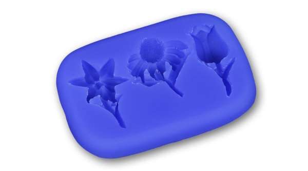 Szilikon fondant formázó – Lenyűgöző virágminták: Tulipán, Napraforgó, Viola