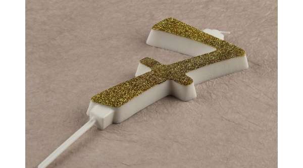 Óriás arany csillámos 7 számgyertya