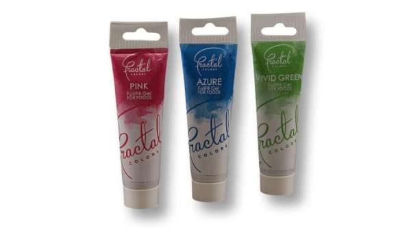 Ételfesték gél szett – rózsaszín, égszínkék, zöld, 3 darab