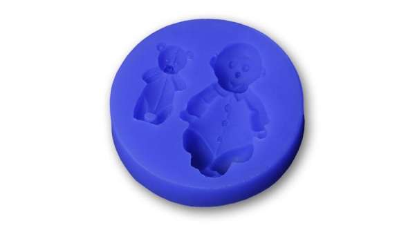 Baba és maci szilikon fondant forma