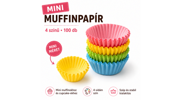 4 színű minimuffin papír 100 db
