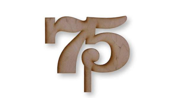 Natúr nagy 75-ös szülinapi sziluett tortadísz