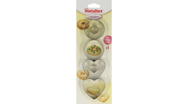 4 részes fém Metaltex linzer kiszúró készlet