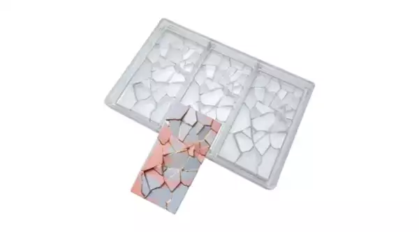 3 adagos töredezett mintás polikarbonát tábla csoki forma