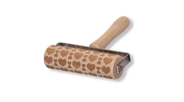 Szív mintás kekszmintázó henger görgős