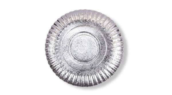 Virág mintás 33 cm-es ezüst színű tortalátét karton 5 db