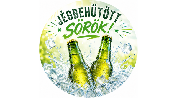 Jégbe hűtött sörök – torta ostyalap