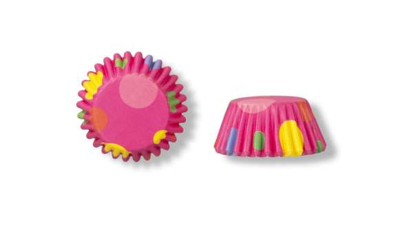 Pink alapon színes pöttyös 100 db-os bonbon papír