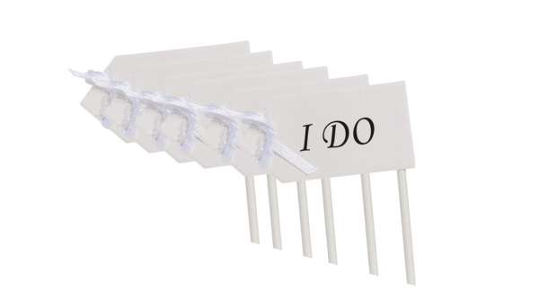 6 részes „I DO” feliratos muffin díszítő készlet