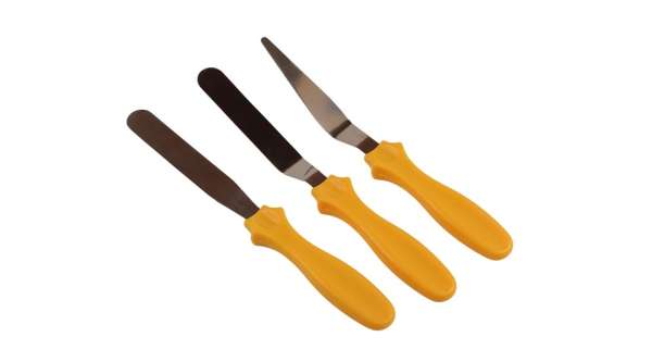 3 részes kis méretű műanyag nyelű spatula készlet