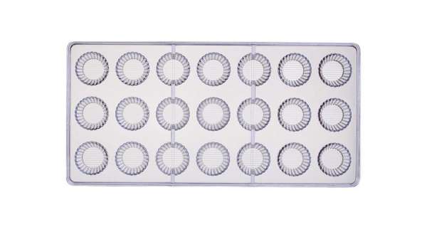 21 adagos hagyományos recés mintás polikarbonát bonbon forma