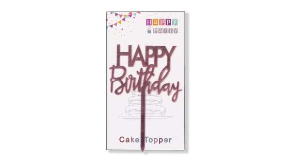 Rózsaszín Happy Birthday tortadísz