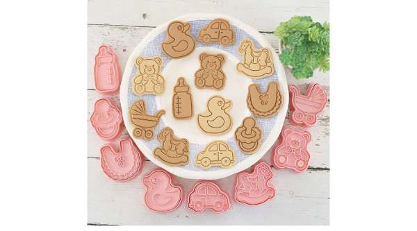 Babás Sütemény Kiszúró és Mintázó Készlet - 8 Forma, Torta Dekoráláshoz