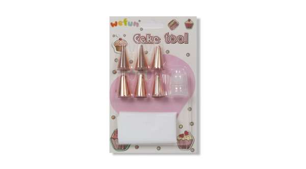 Díszítőcső Készlet, Réz Színű – 8 Részes, Habzsákkal és Csatlakozóval