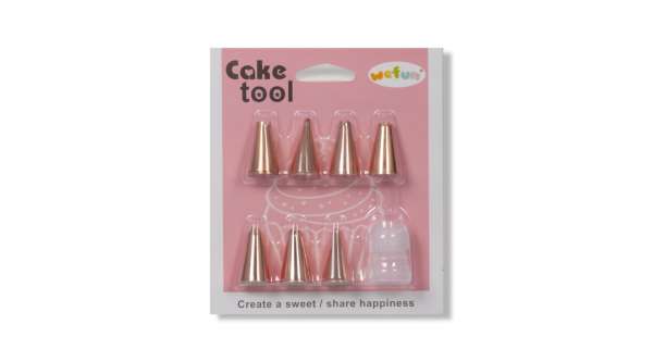 Díszítőcső Készlet Habzsákkal, 8 Részes Réz Színű - Sütéshez Ideális 