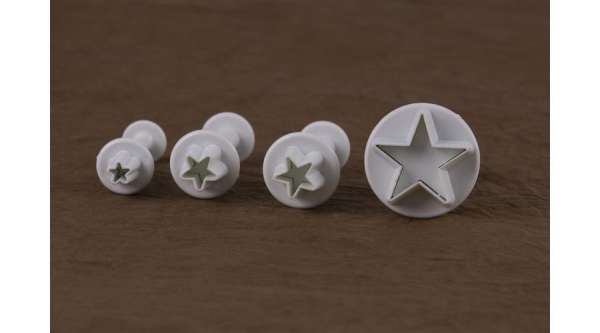 Ötágú csillag fondant kiszúró szett - 4 különböző méretben