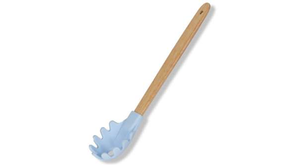 Tésztaszedő Keverőkanál, Tartós Szilikon, Fa Nyéllel – Kiváló Konyhai Eszköz