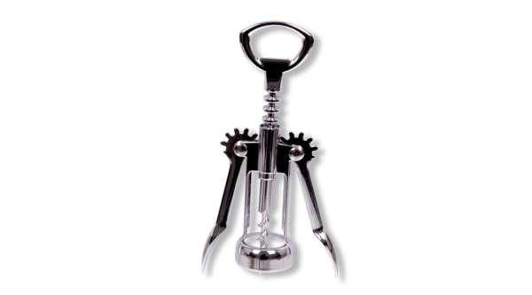 17 cm-es fém szárnyas dugóhúzó és üvegnyitó