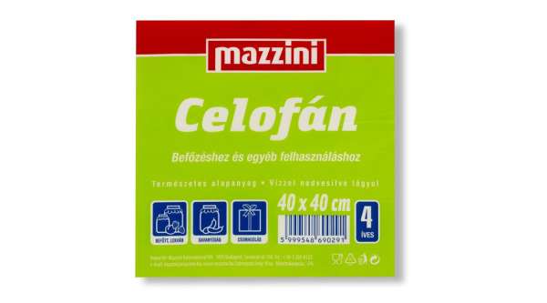 4 ív 40*40 cm-es celofán befőzéshez Mazzini