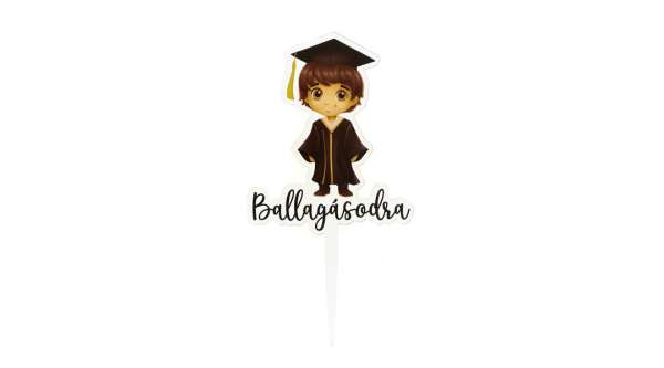 Fiús ballagási tortadísz beszúró