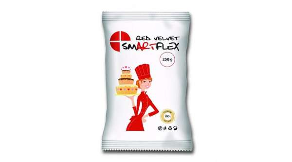 Smartflex Velvet piros fondant massza vanília ízesítéssel 250 g