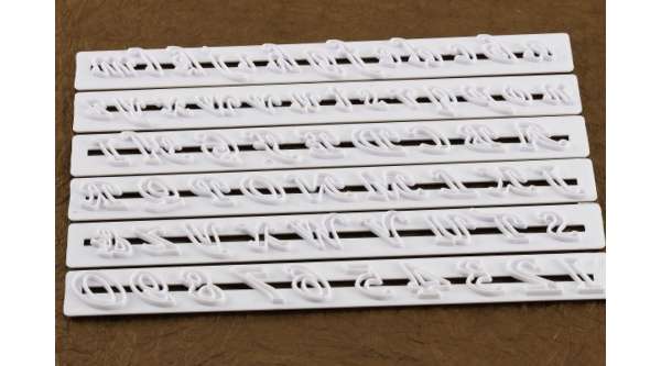 Dőlt Betűs Fondant Mintázó Szett - Torta Dekorációhoz