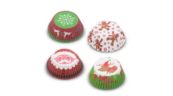 Karácsonyi Muffin Papír – 4 Színben, 100 db-os Csomag