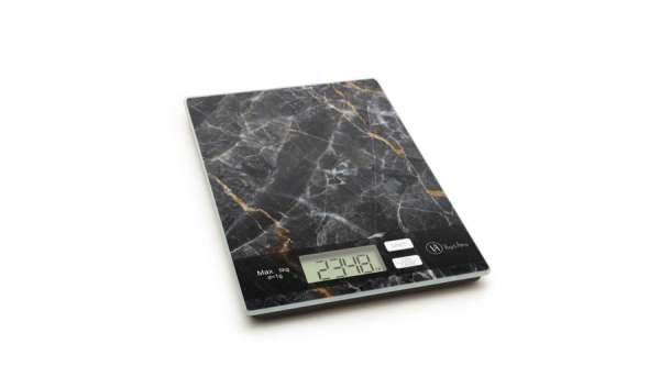 Fekete márvány mintás konyhai mérleg