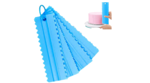 Mintázó vonalzó tortadíszítéshez, 4 db, 8 minta