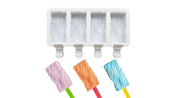 4 adagos szilikon jégkrém forma hullám mintával