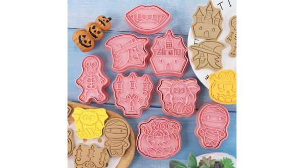 8 részes rémisztő halloween-i formák kiszúró és mintázó készlet