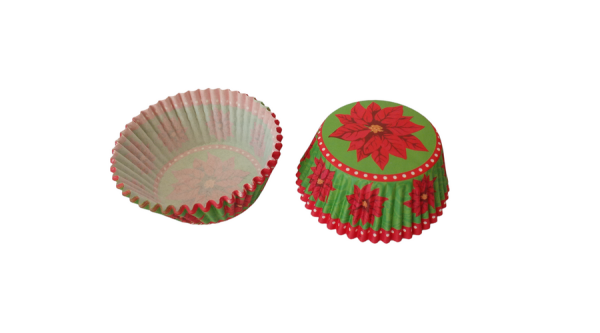 Mikulásvirágos karácsonyi muffin papír 100 db